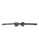 Nœud papillon ajustable en soie noire à fleurs Dolce &amp; Gabbana pour homme