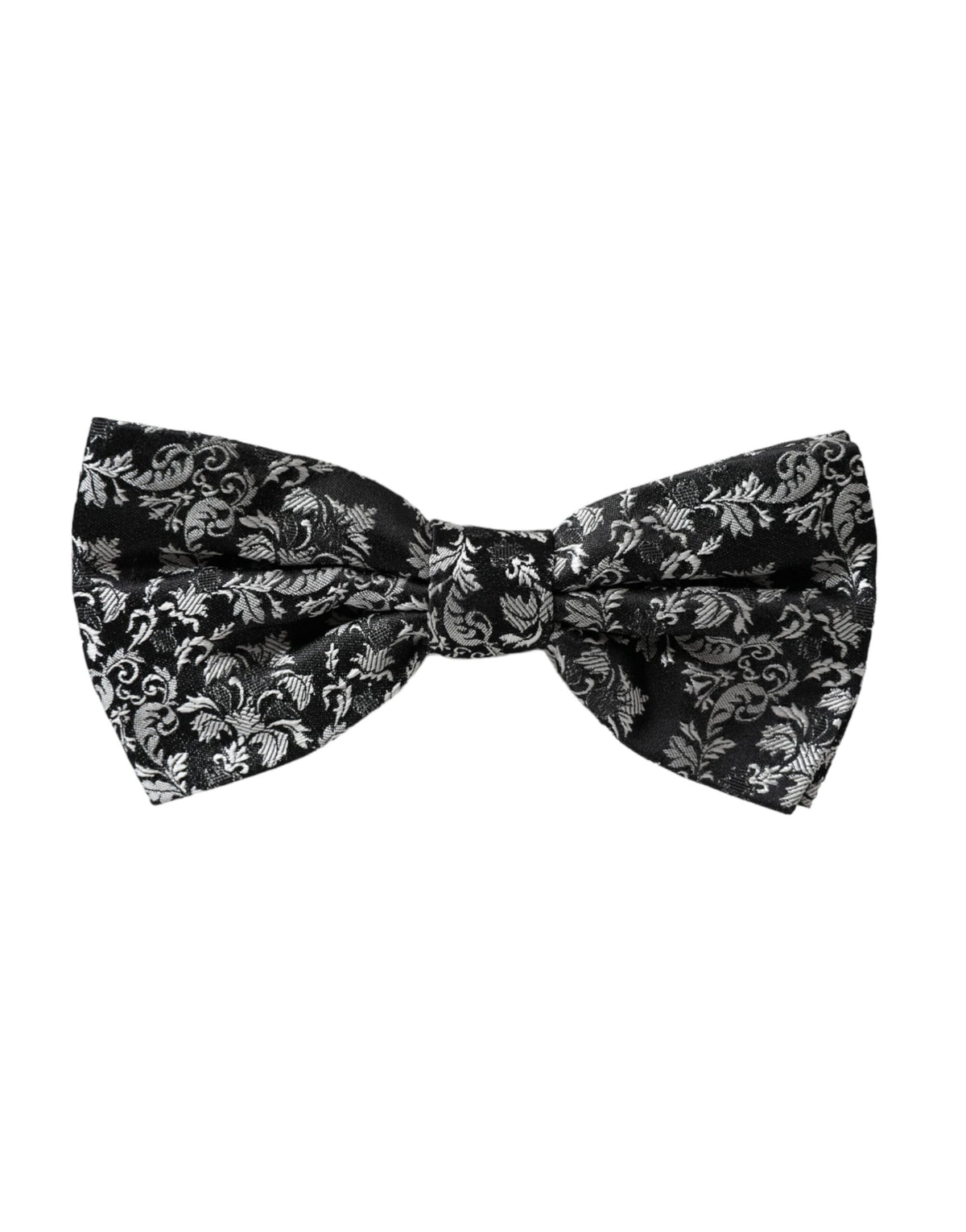 Nœud papillon ajustable en soie noire à fleurs Dolce &amp; Gabbana pour homme