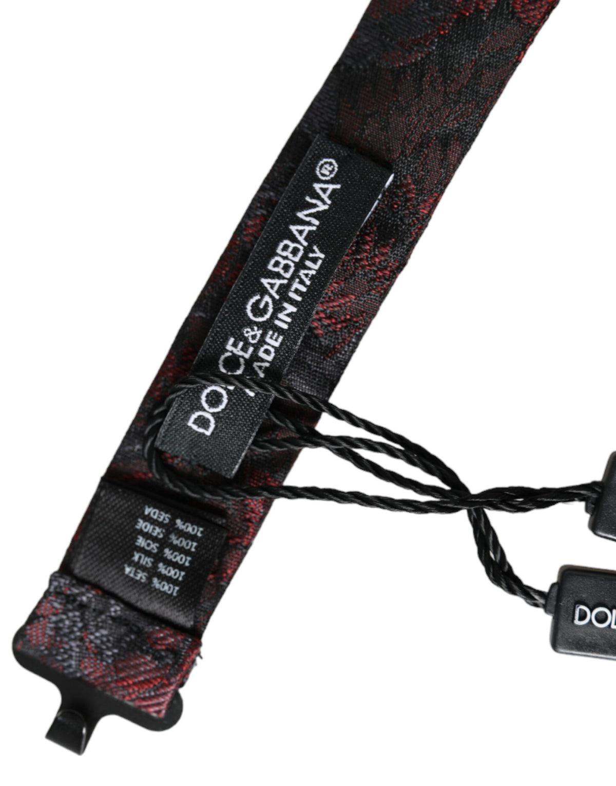 Nœud papillon ajustable Dolce &amp; Gabbana pour homme, motif floral rouge et noir