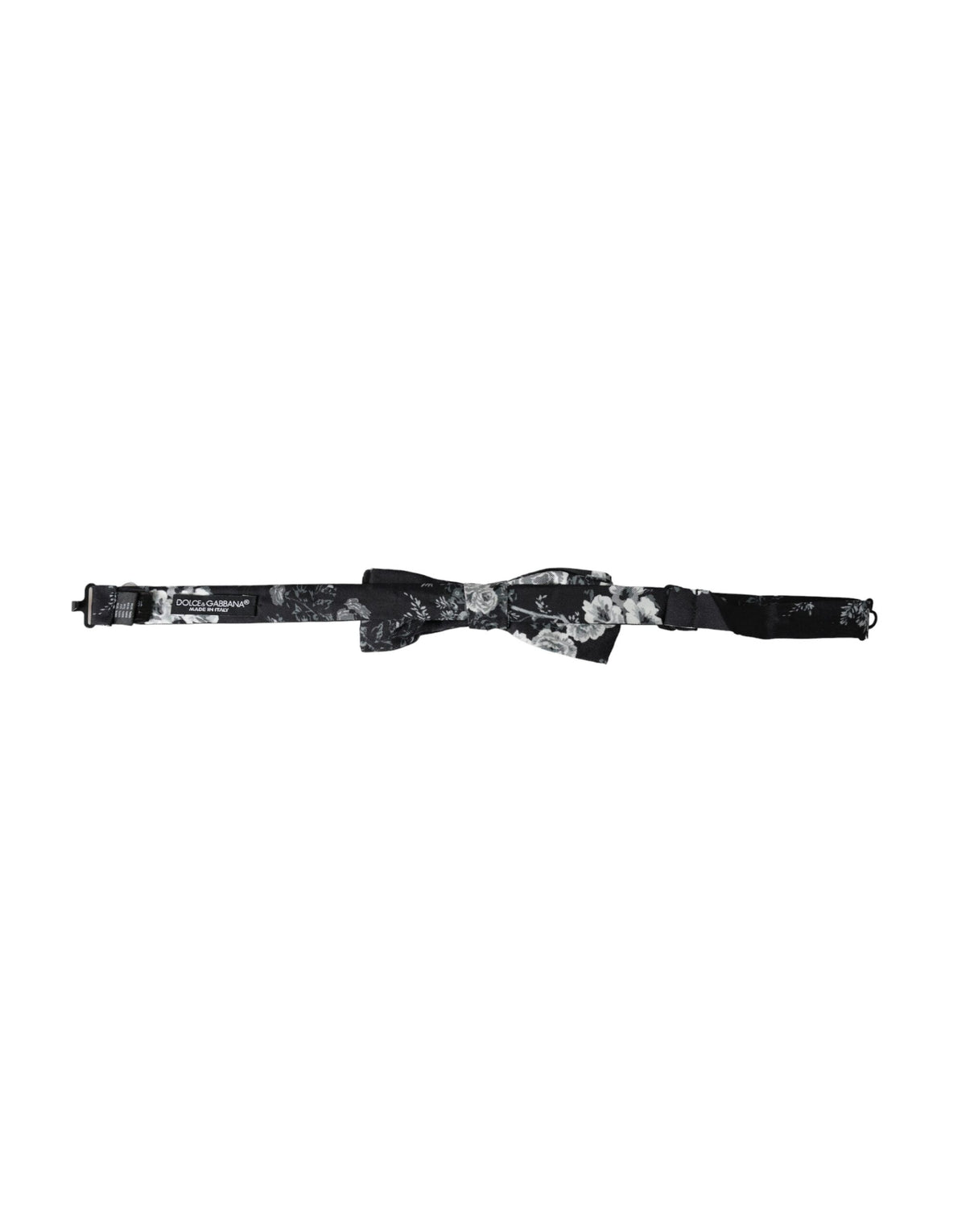 Nœud papillon ajustable Dolce &amp; Gabbana pour homme, motif floral noir fantaisie