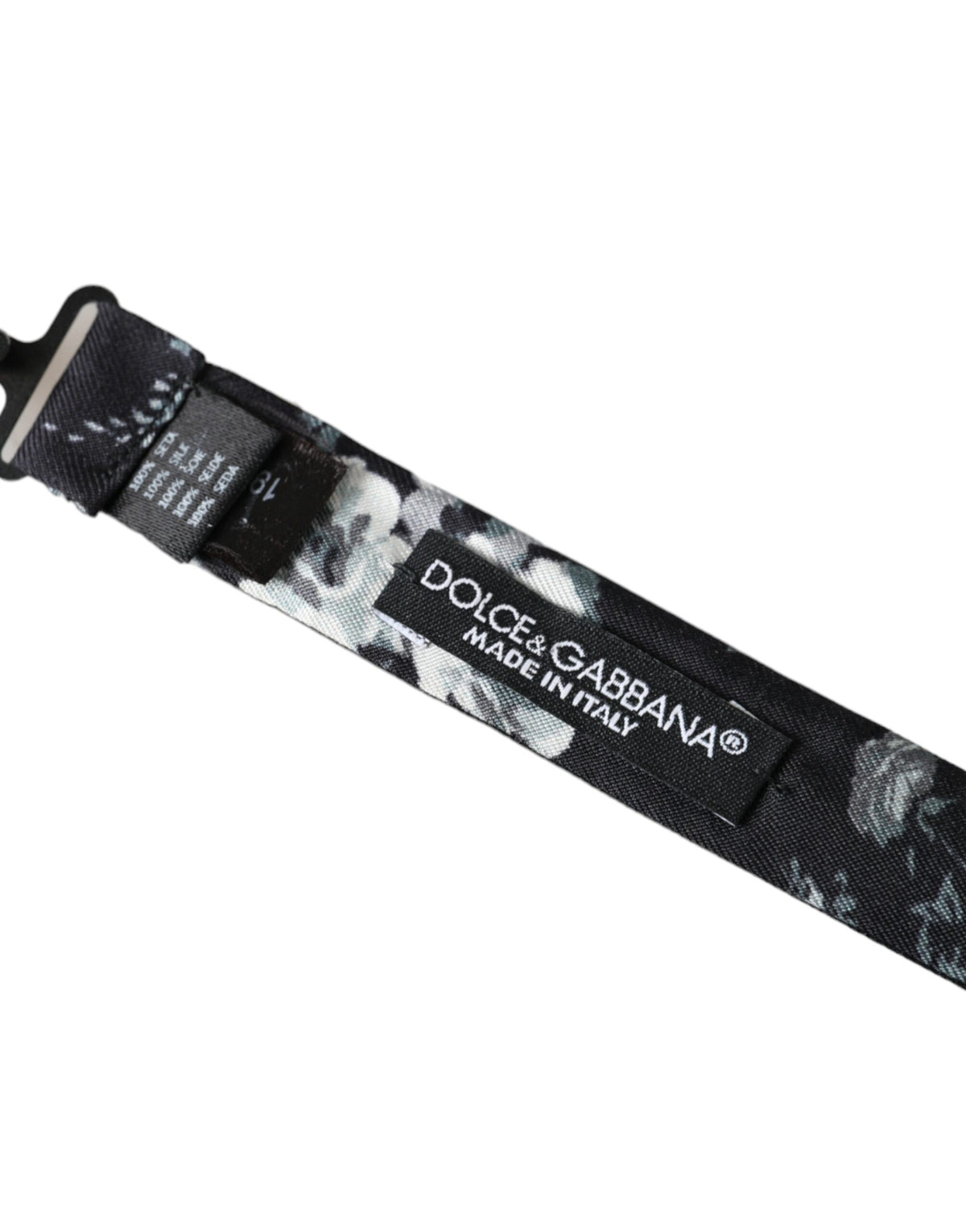 Nœud papillon ajustable Dolce &amp; Gabbana pour homme, motif floral noir fantaisie