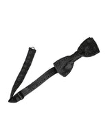 Nœud papillon ajustable en soie noire à motifs Dolce &amp; Gabbana pour homme