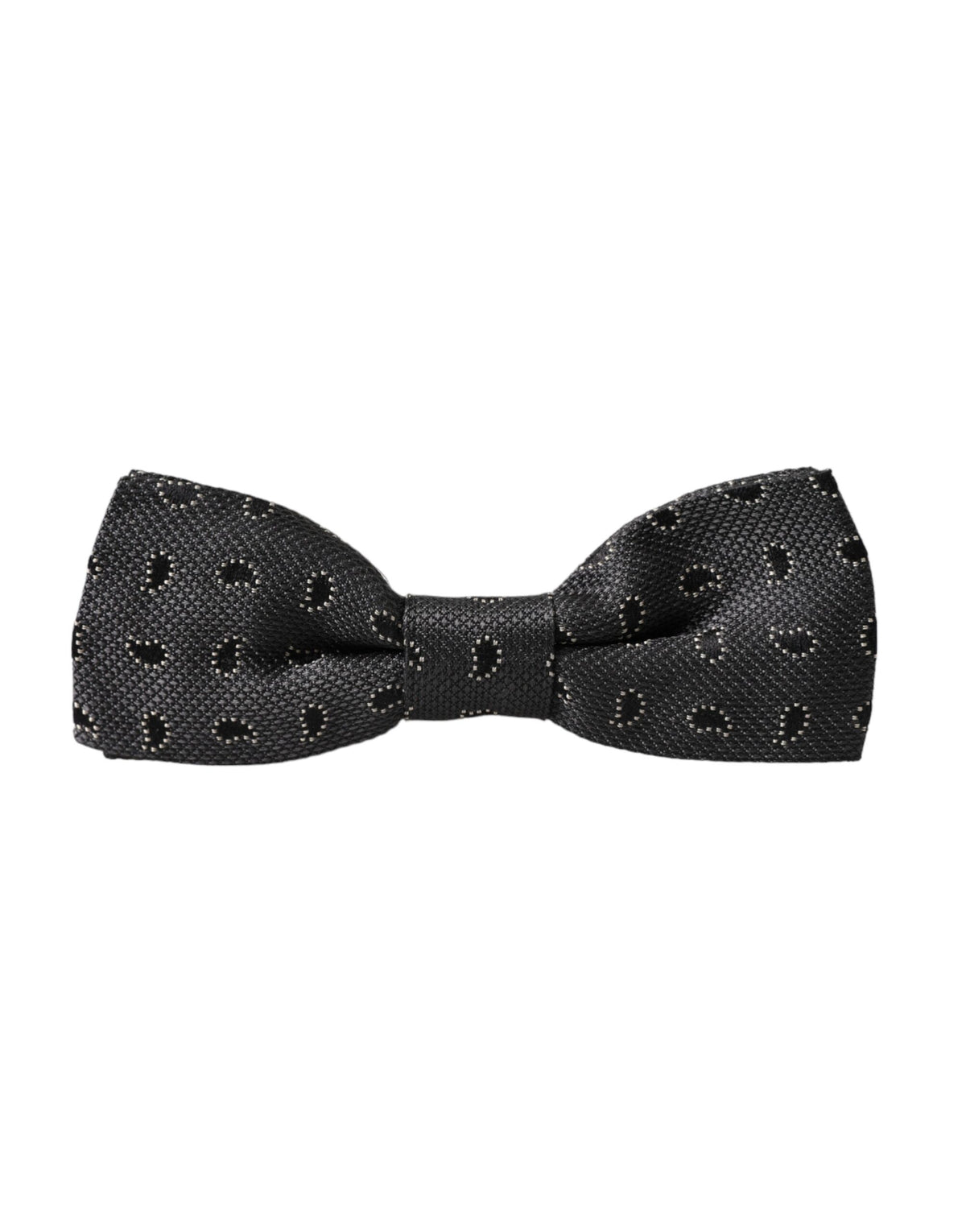 Nœud papillon ajustable en soie noire à motifs Dolce &amp; Gabbana pour homme