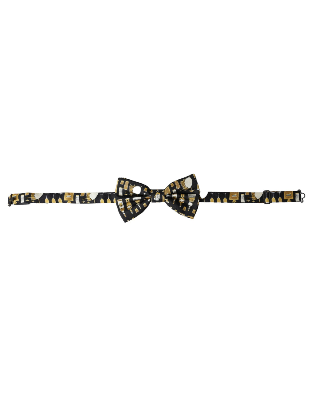 Nœud papillon ajustable en soie noire Dolce &amp; Gabbana pour homme