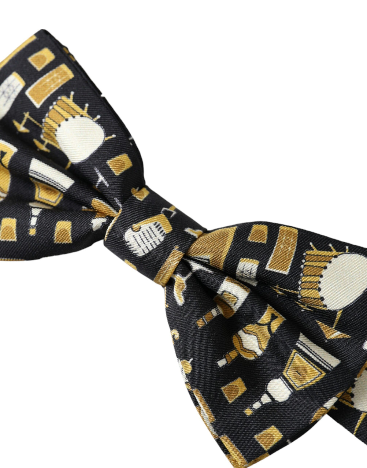 Nœud papillon ajustable en soie noire Dolce &amp; Gabbana pour homme