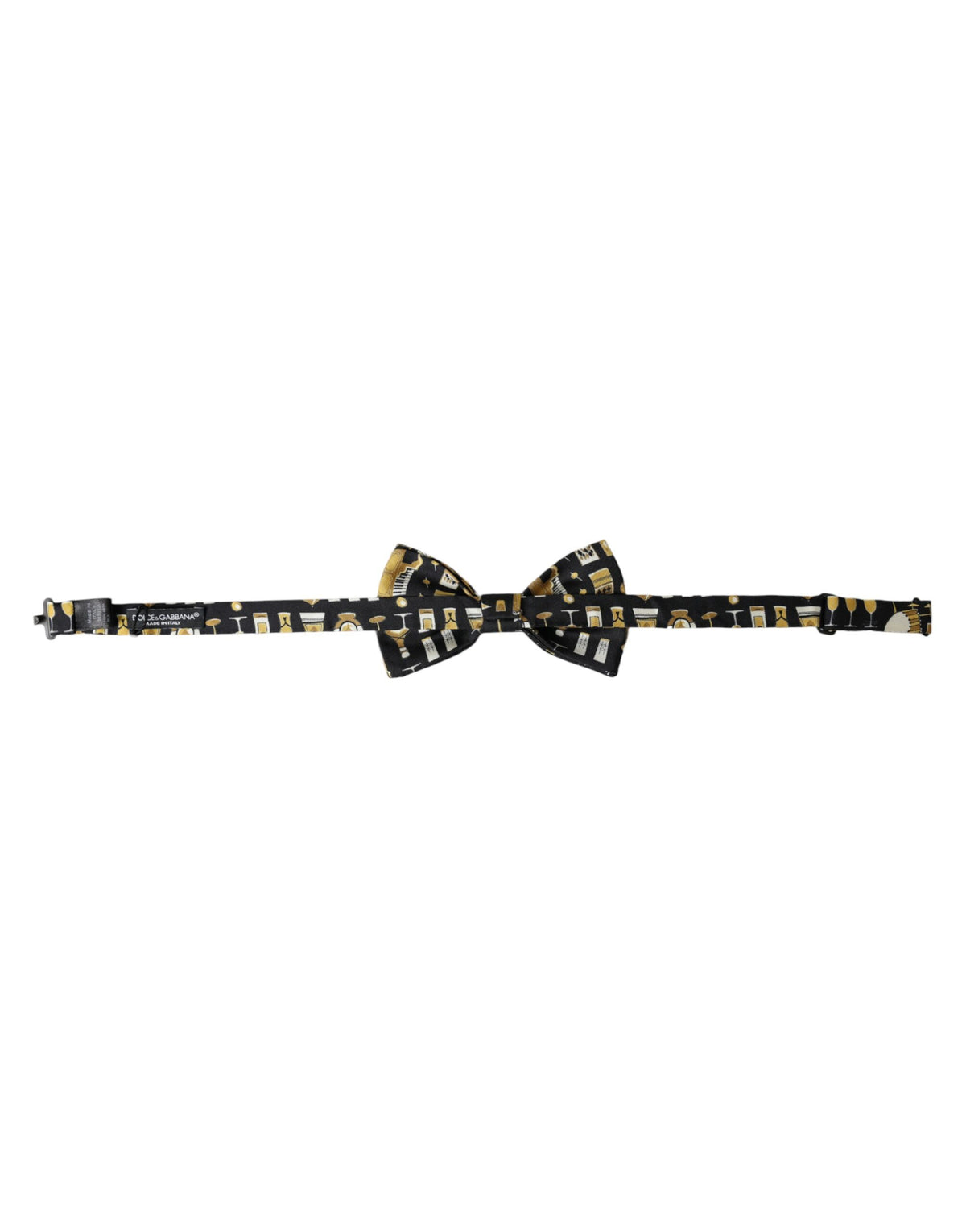 Nœud papillon ajustable en soie noire Dolce &amp; Gabbana pour homme