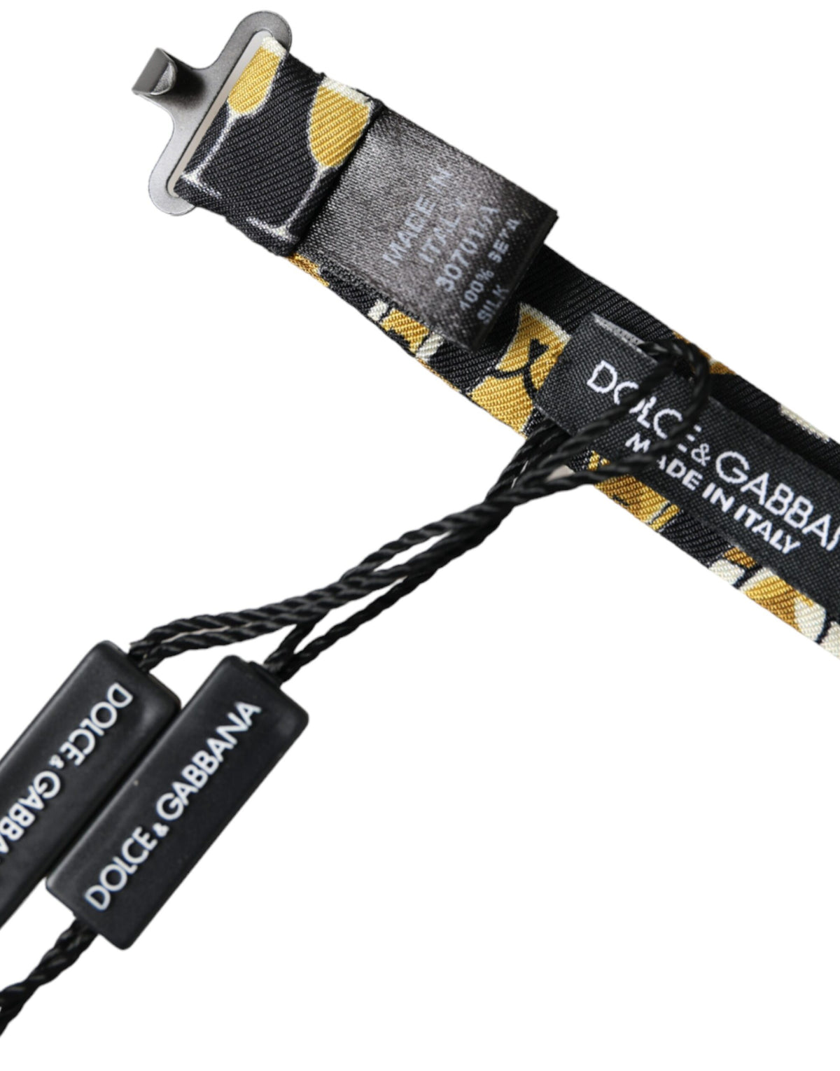 Nœud papillon ajustable en soie noire Dolce &amp; Gabbana pour homme