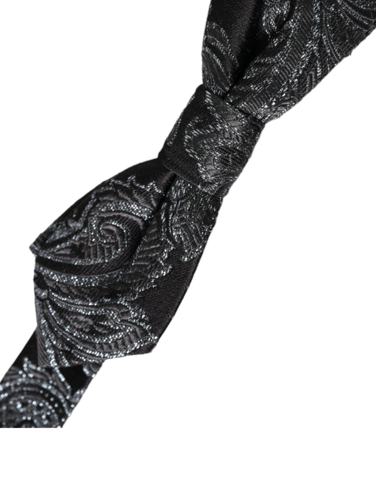 Nœud papillon ajustable en jacquard de soie noir Dolce &amp; Gabbana pour homme