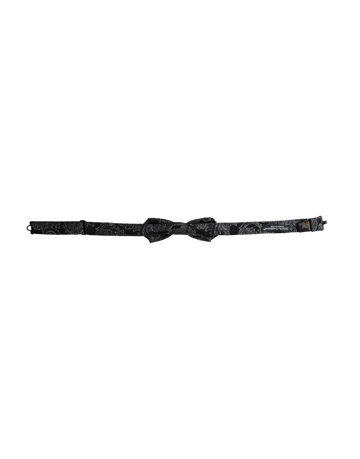 Nœud papillon ajustable en jacquard de soie noir Dolce &amp; Gabbana pour homme