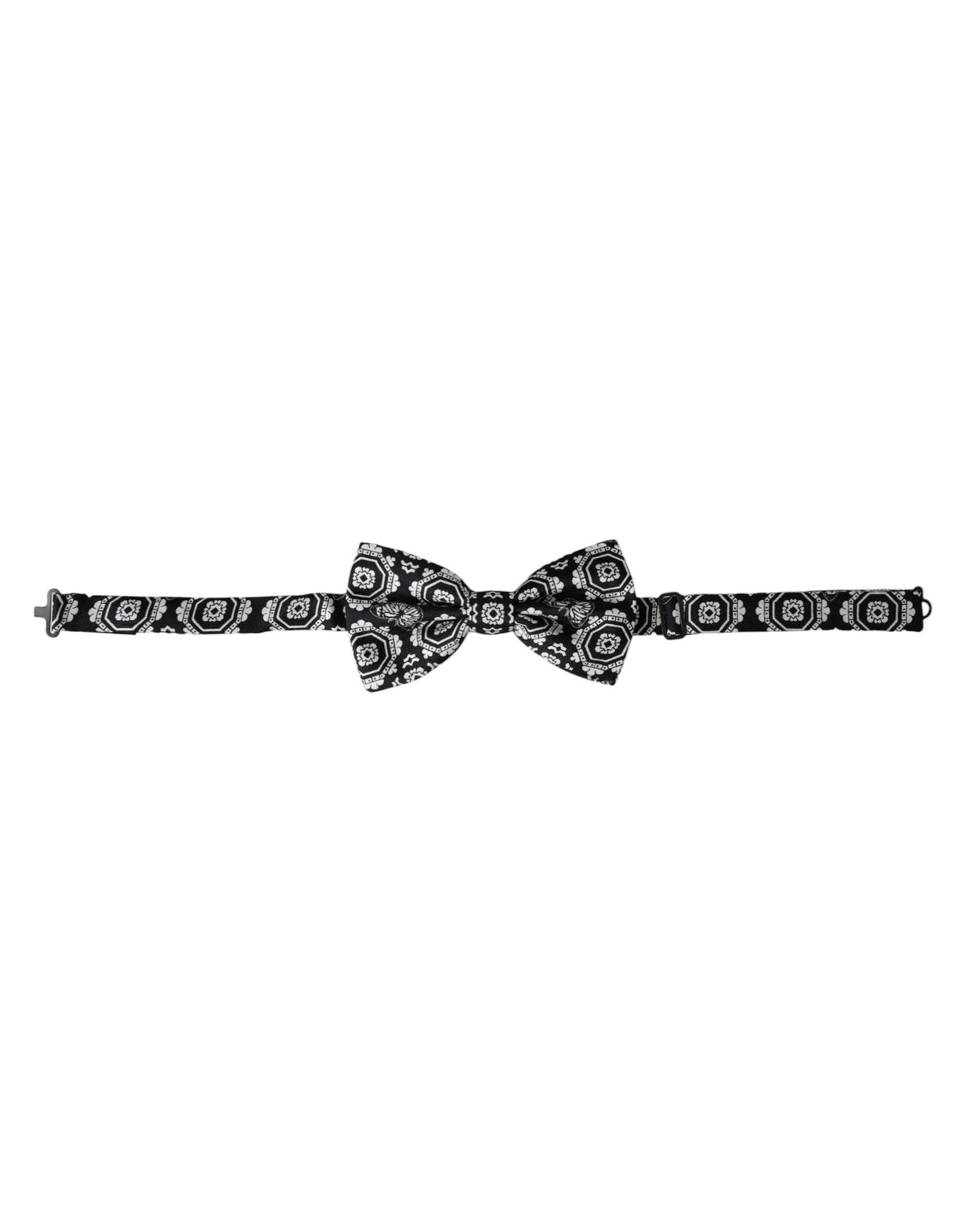 Nœud papillon ajustable imprimé noir et blanc Dolce &amp; Gabbana pour homme
