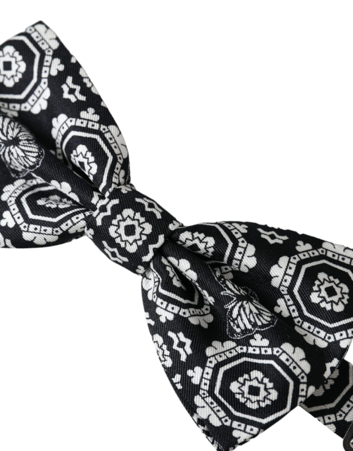 Nœud papillon ajustable imprimé noir et blanc Dolce &amp; Gabbana pour homme