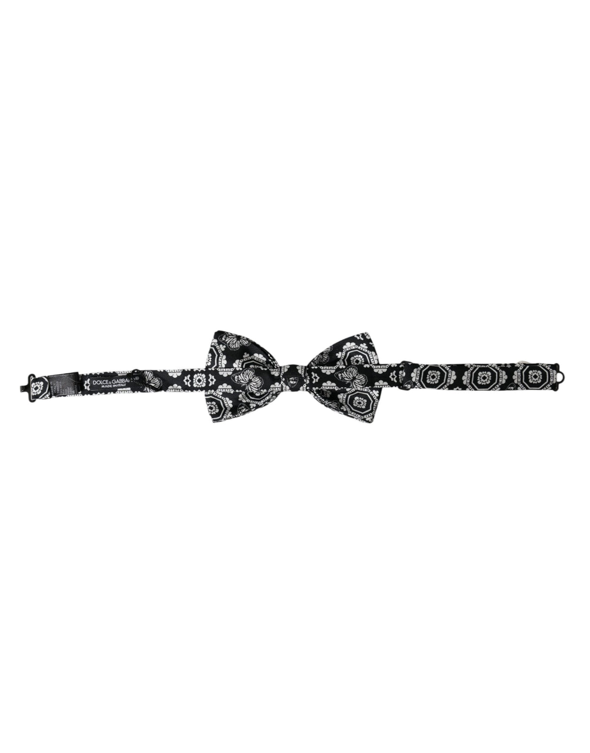 Nœud papillon ajustable imprimé noir et blanc Dolce &amp; Gabbana pour homme