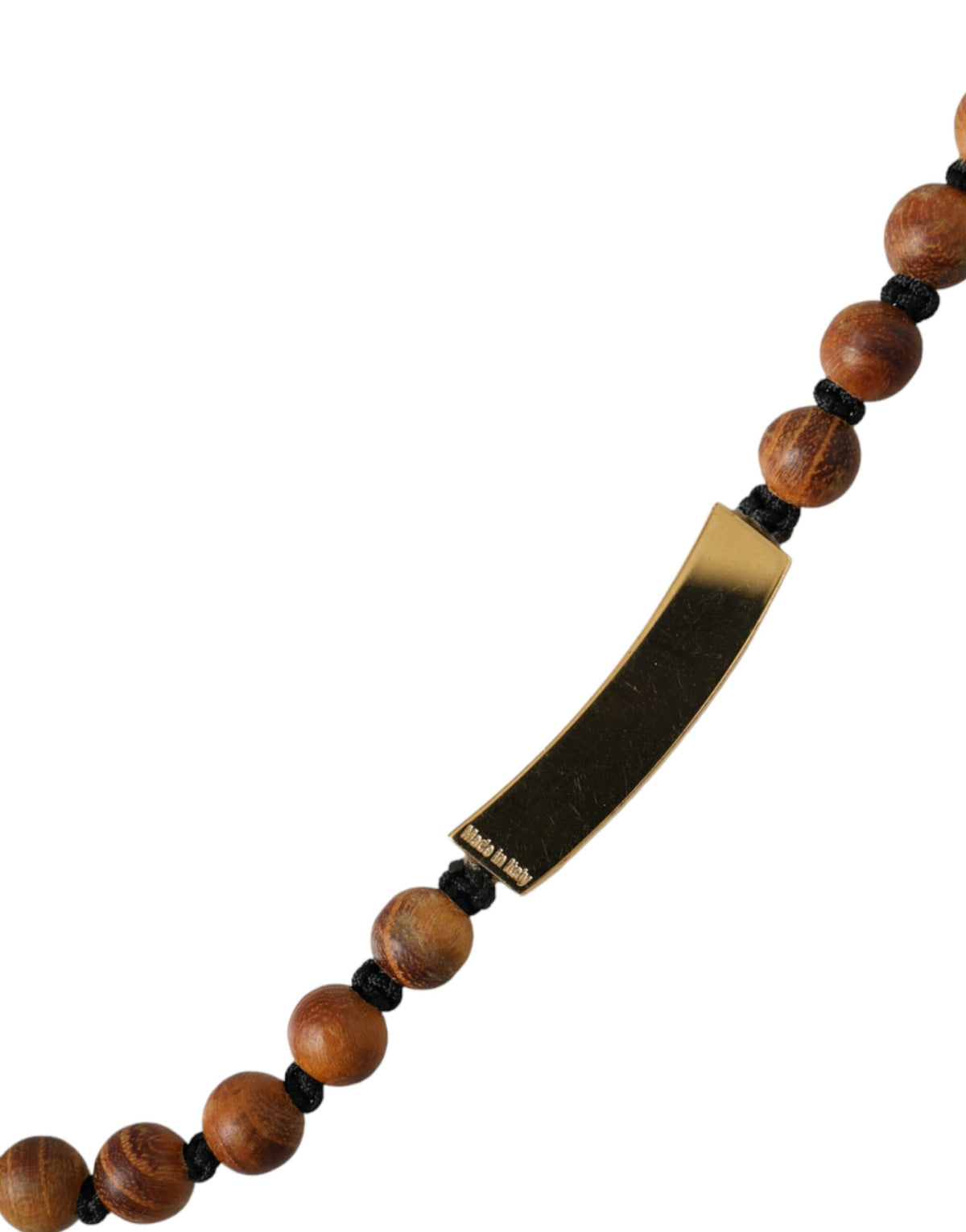 Pendentif Dolce & Gabbana avec logo en perles de bois et or noir