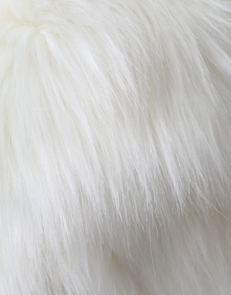 Dolce & Gabbana White Acrylic Fur Women's Bucket Hat