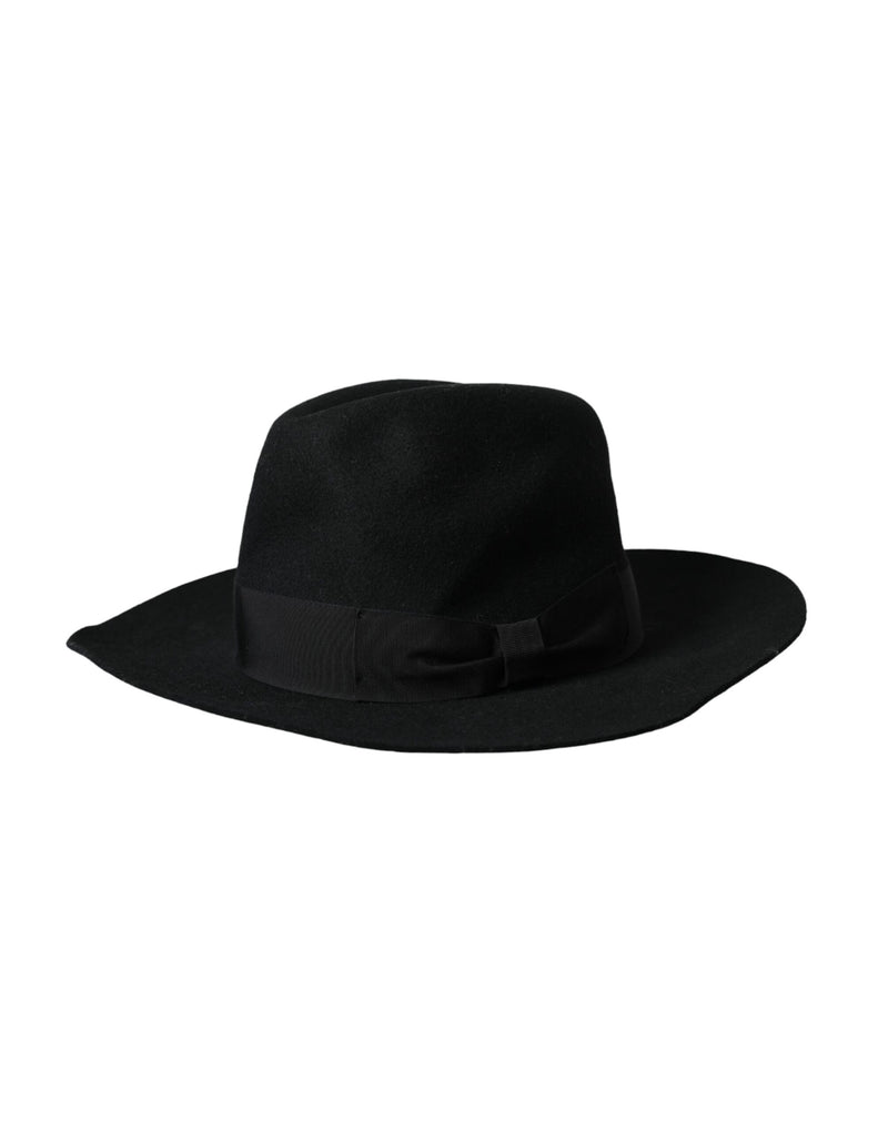 Dolce & Gabbana Black Rabbit Fedora Trilby Hat for Women