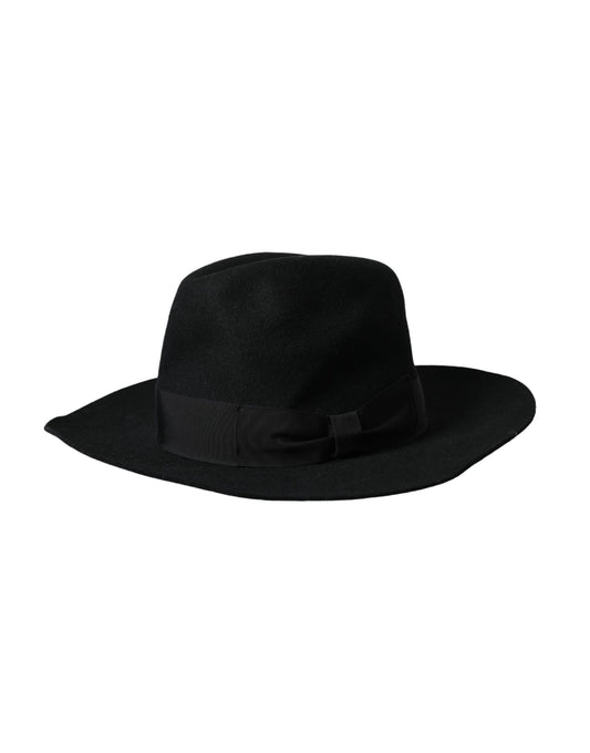 Dolce & Gabbana Black Rabbit Fedora Trilby Hat for Women