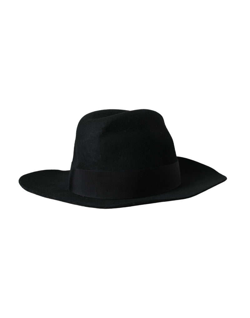 Dolce & Gabbana Black Rabbit Fedora Trilby Hat for Women