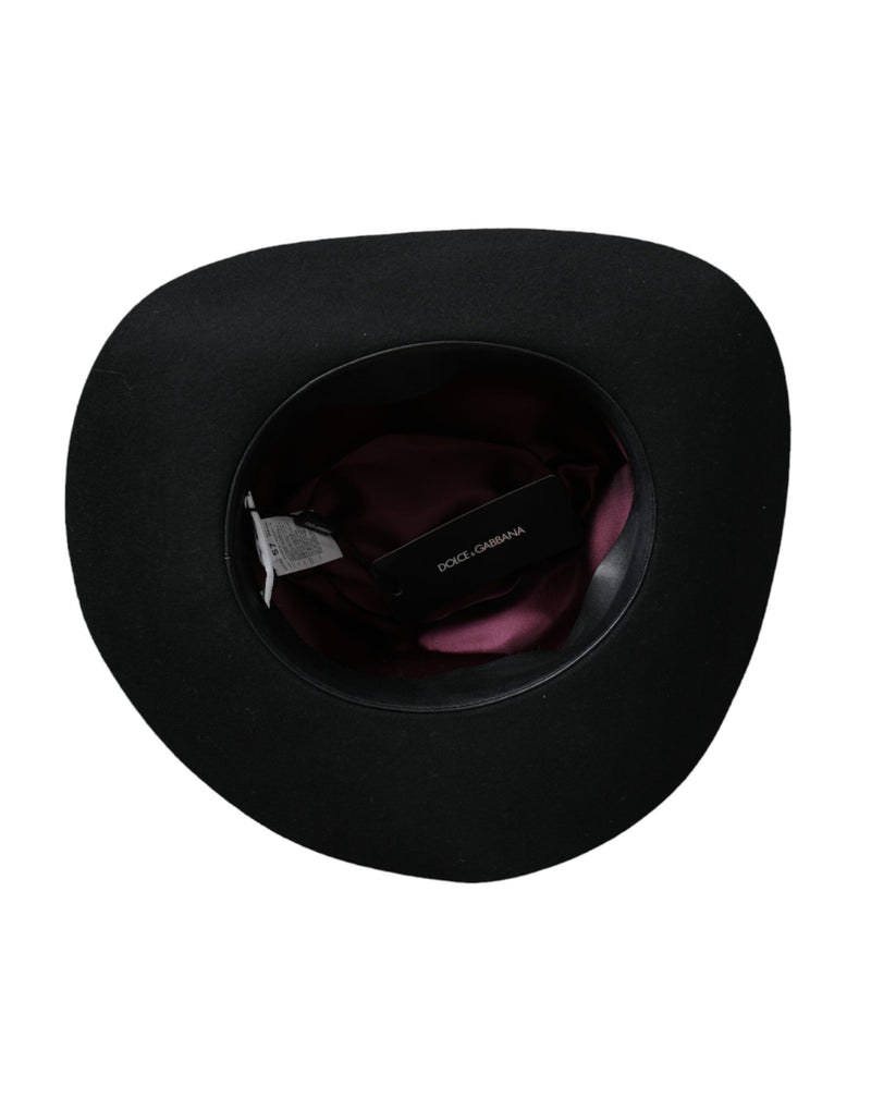 Dolce & Gabbana Black Rabbit Fedora Trilby Hat for Women