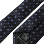 Cravate ajustable en soie à pois noirs et bleus Dolce &amp; Gabbana pour homme