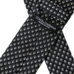 Cravate ajustable noire Dolce &amp; Gabbana pour homme, 100 % soie, à motifs