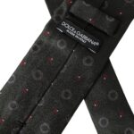 Cravate ajustable fantaisie 100 % soie gris foncé Dolce &amp; Gabbana pour homme