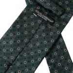 Cravate ajustable en soie verte avec logo Dolce &amp; Gabbana pour homme