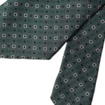 Cravate ajustable en soie verte avec logo Dolce &amp; Gabbana pour homme