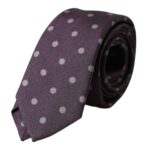 Cravate ajustable pour homme Dolce &amp; Gabbana 100 % soie violette à pois