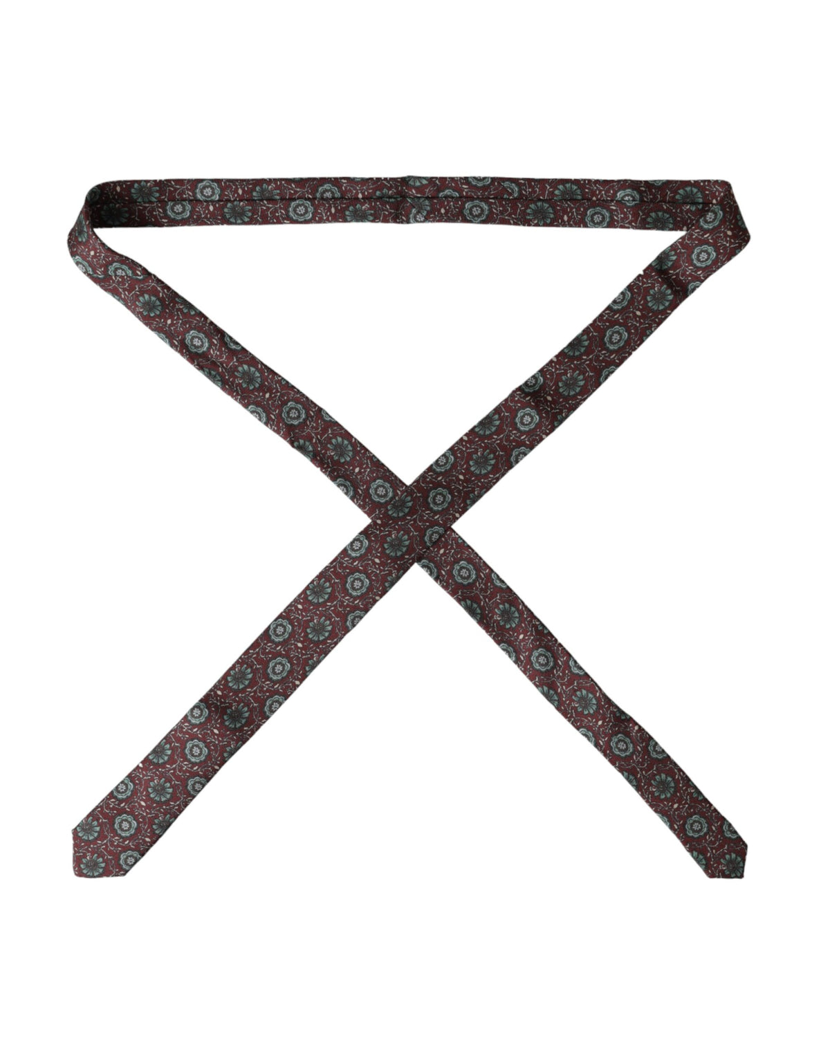 Cravate ajustable pour homme Dolce &amp; Gabbana bordeaux à fleurs 100 % soie