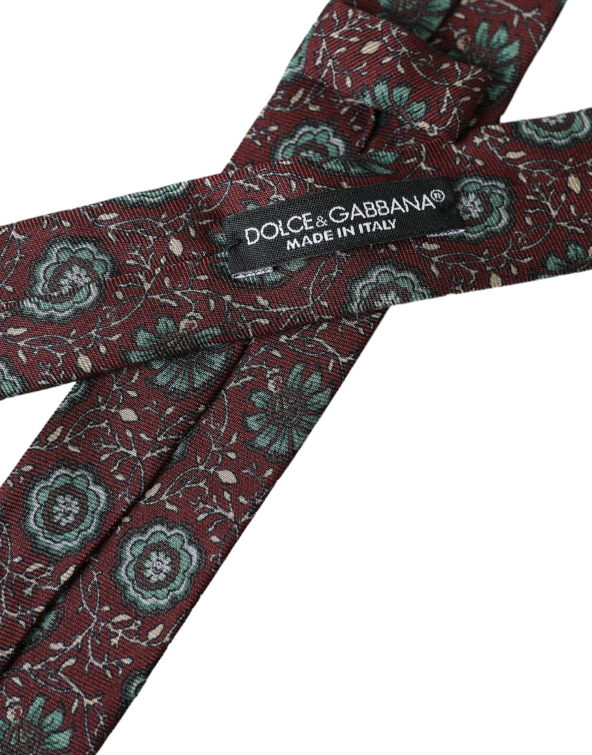 Cravate ajustable pour homme Dolce &amp; Gabbana bordeaux à fleurs 100 % soie