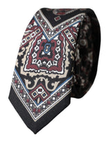 Cravate ajustable pour homme Dolce &amp; Gabbana en soie imprimée noire 100 %