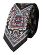 Cravate ajustable pour homme Dolce &amp; Gabbana en soie imprimée noire 100 %