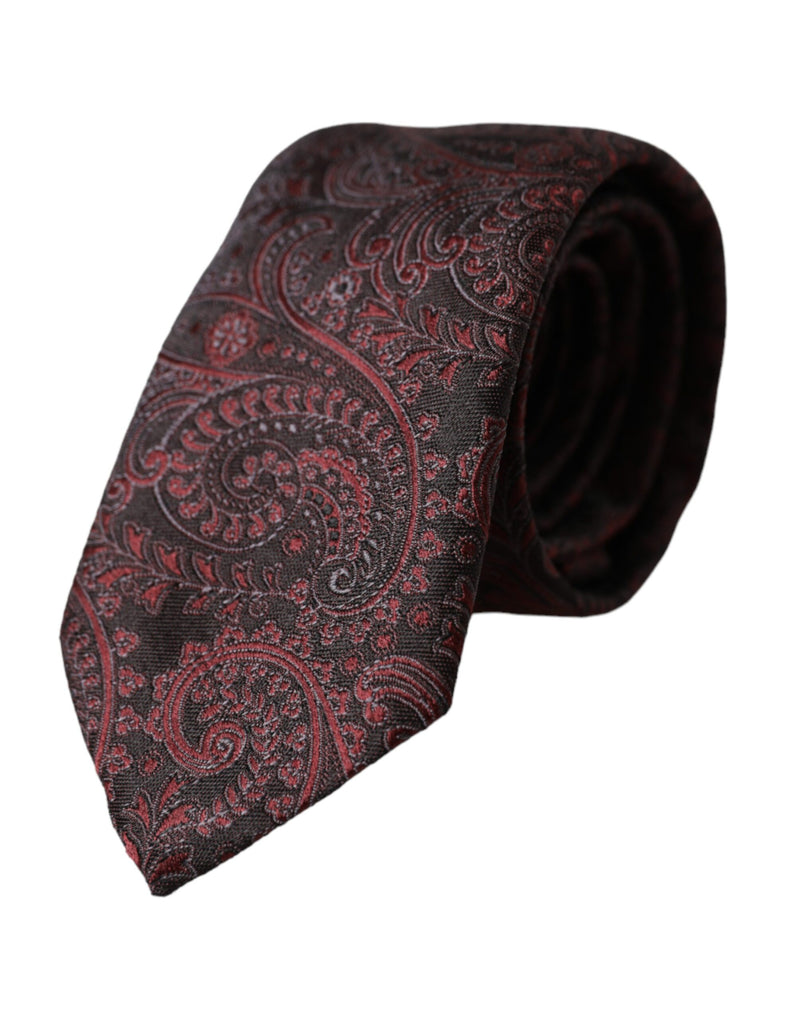 Cravate ajustable en soie à motifs bordeaux Dolce &amp; Gabbana pour homme