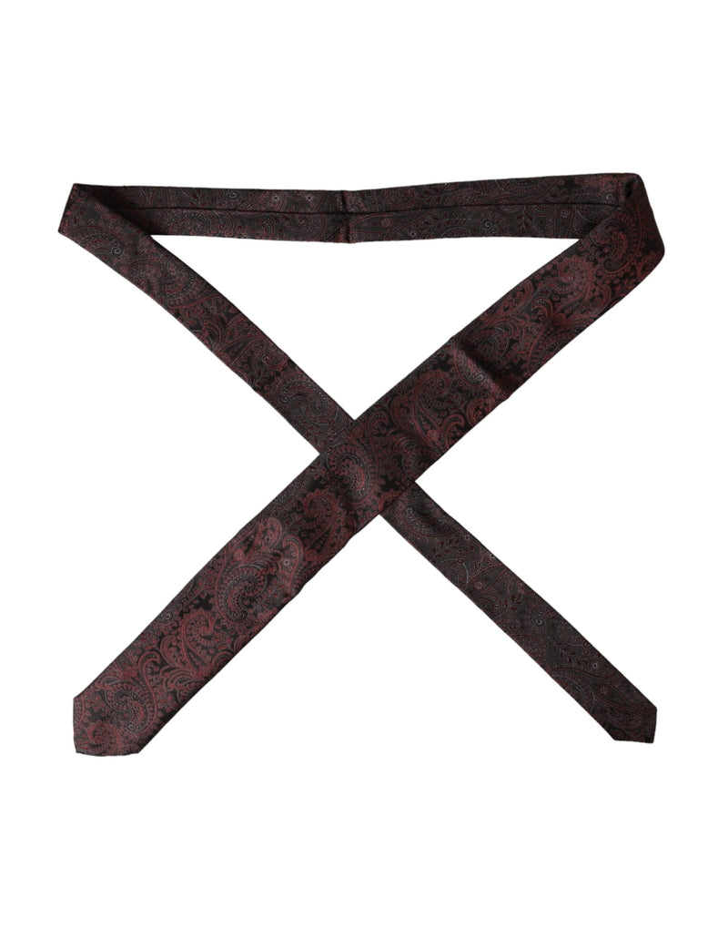 Cravate ajustable en soie à motifs bordeaux Dolce &amp; Gabbana pour homme