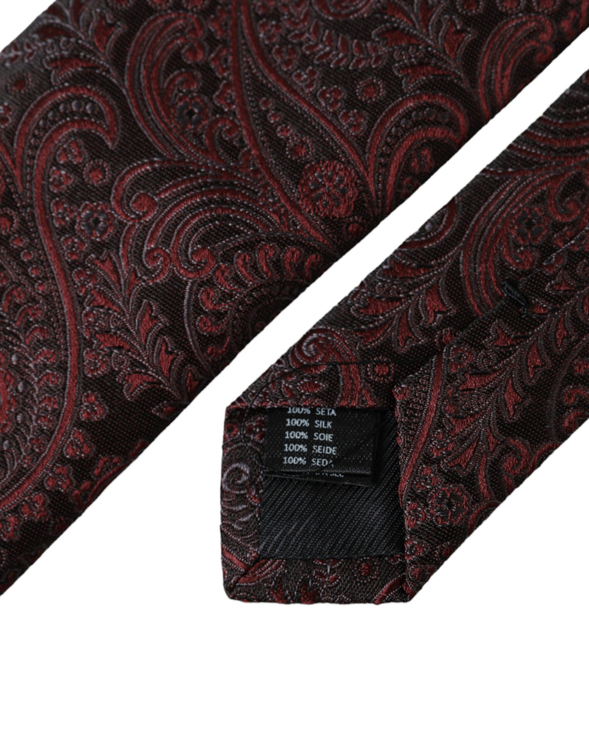 Cravate ajustable en soie à motifs bordeaux Dolce &amp; Gabbana pour homme