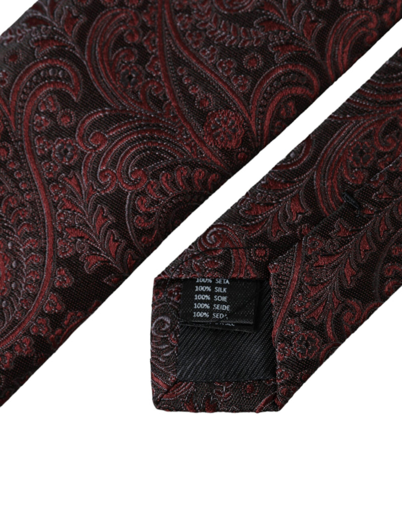 Cravate ajustable en soie à motifs bordeaux Dolce &amp; Gabbana pour homme