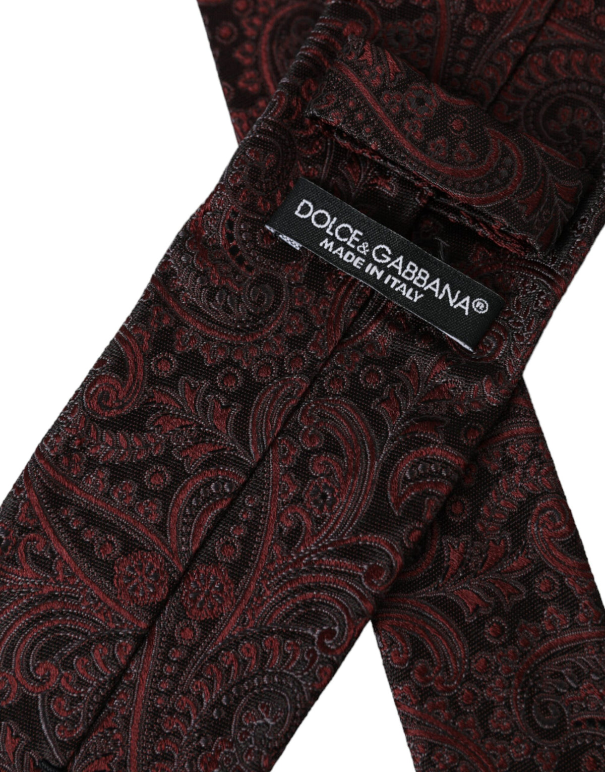 Cravate ajustable en soie à motifs bordeaux Dolce &amp; Gabbana pour homme