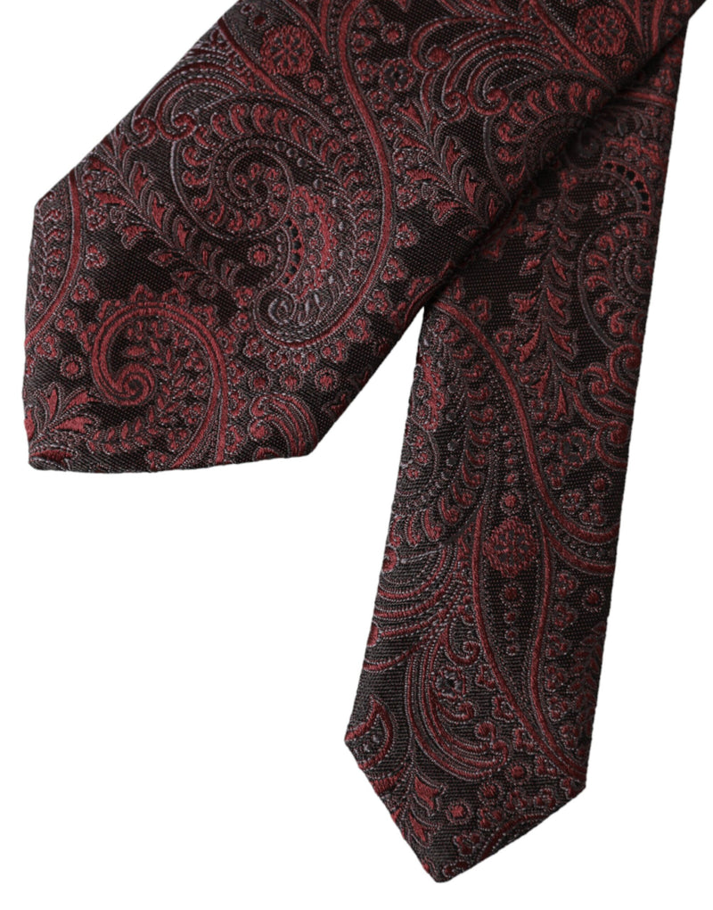 Cravate ajustable en soie à motifs bordeaux Dolce &amp; Gabbana pour homme