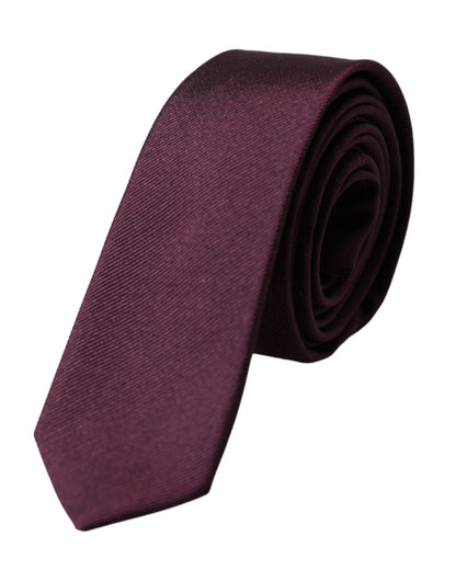 Dolce &amp; Gabbana Bordeaux Solid 100% Zijden Verstelbare Heren Stropdas