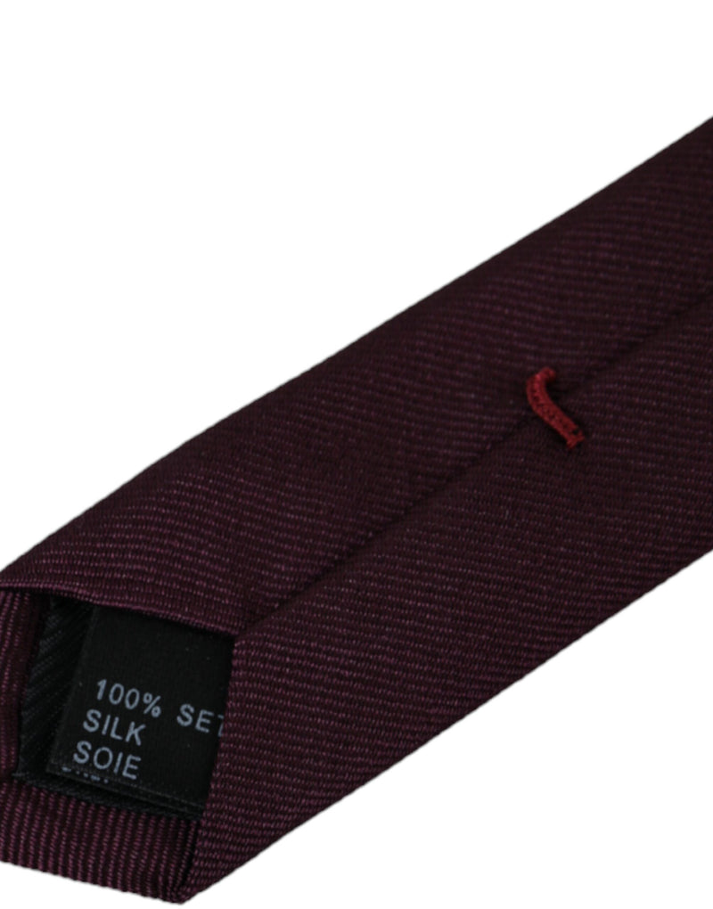 Cravate ajustable pour homme Dolce &amp; Gabbana Bordeaux unie 100 % soie