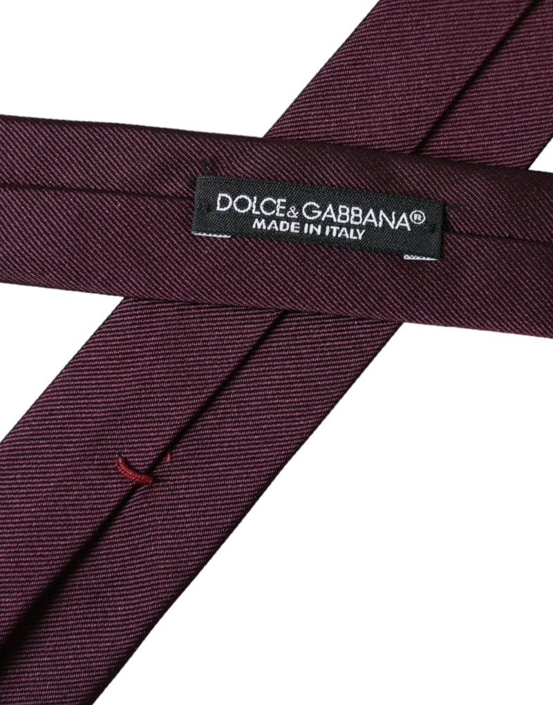 Cravate ajustable pour homme Dolce &amp; Gabbana Bordeaux unie 100 % soie