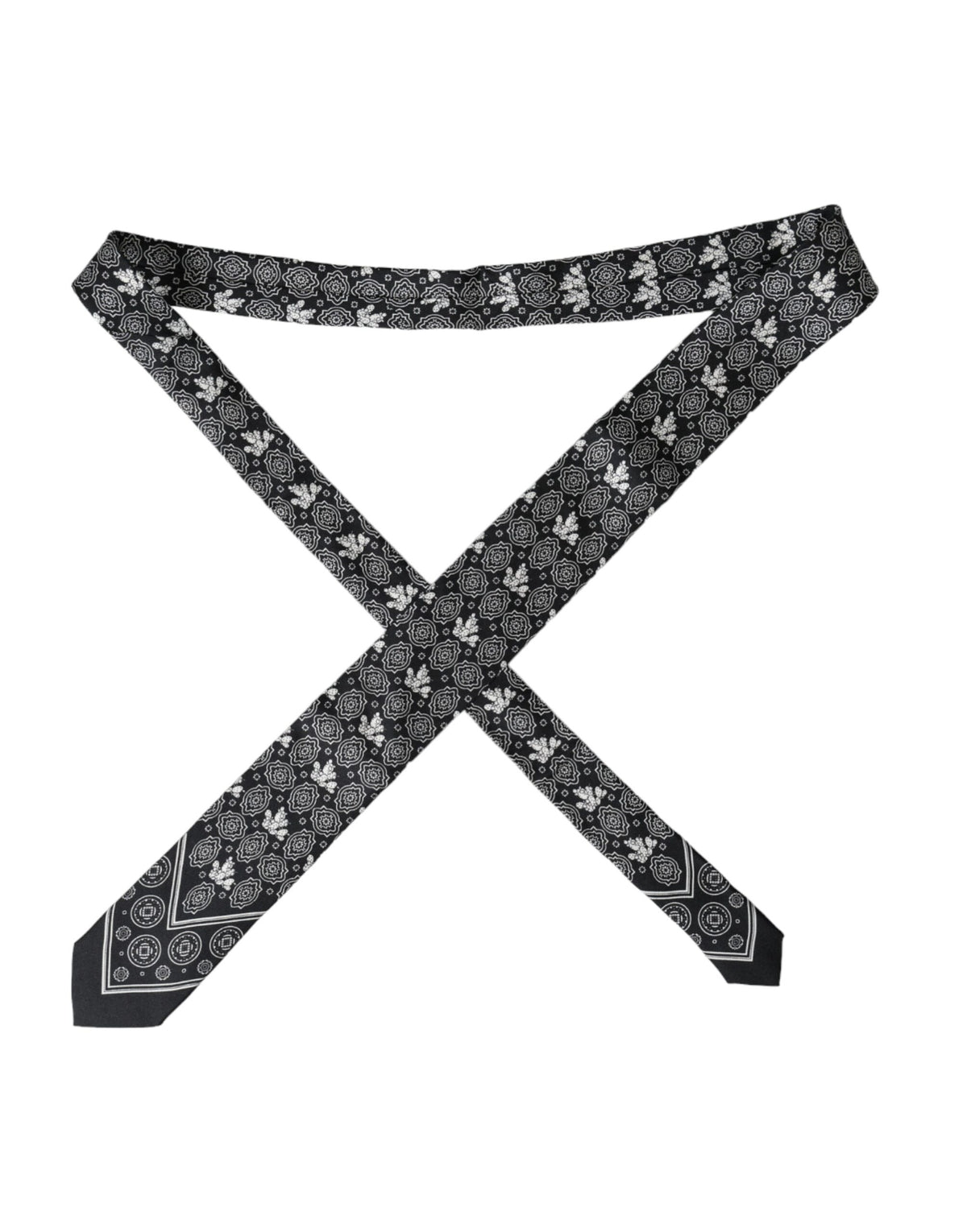 Cravate ajustable noire à motifs Dolce &amp; Gabbana 100 % soie