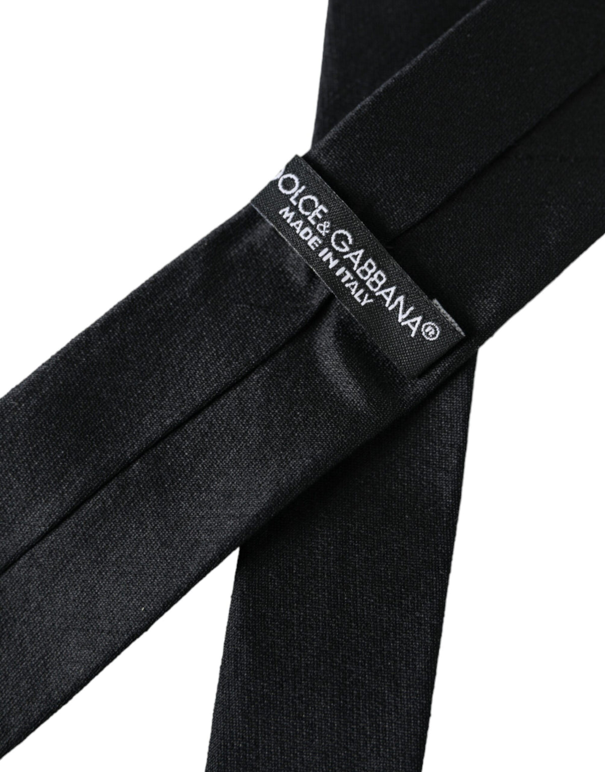 Cravate ajustable Dolce &amp; Gabbana noire unie 100 % soie