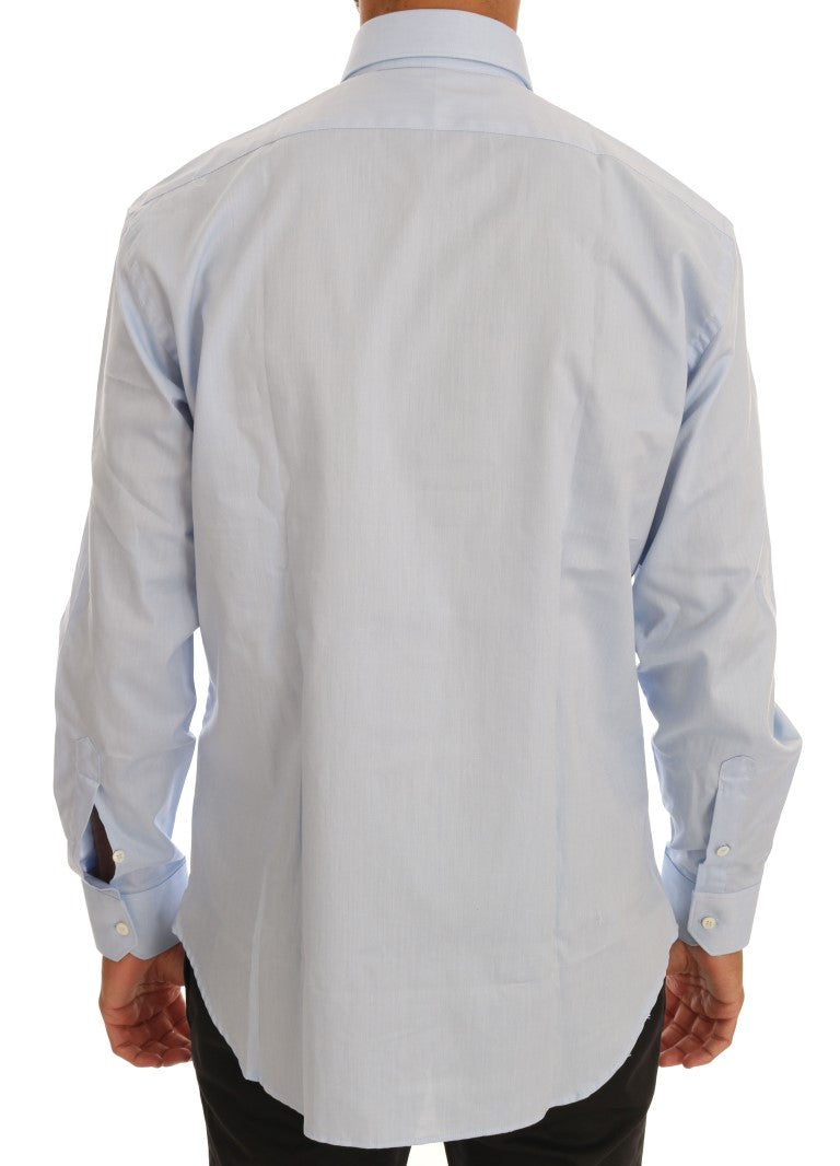 Cavalli lichtblauw katoenen slim fit overhemd