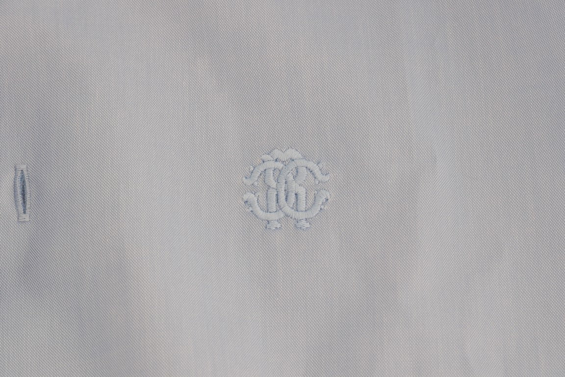 Chemise habillée Cavalli bleu clair en coton, coupe ajustée