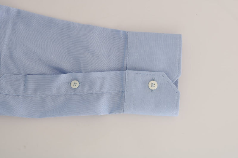 Cavalli lichtblauw katoenen slim fit overhemd