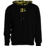 Sweat à capuche en coton noir avec logo Dolce &amp; Gabbana