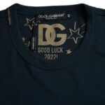 T-shirt Dolce &amp; Gabbana en coton bleu foncé, col rond, manches courtes.