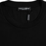 T-shirt noir en coton à manches courtes et col rond de Dolce &amp; Gabbana