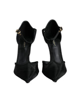Dolce & Gabbana Black Mesh T-strap Stiletto High Heels